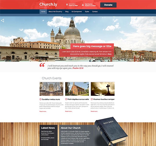 寺庙教堂Joomla主题 Hot Churchly插图(1)