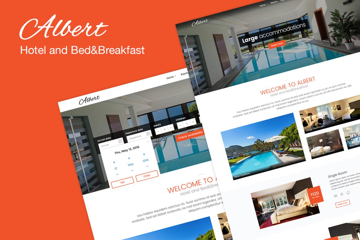 酒店品牌官网HTML网站模板蚂蚁素材精选 Albert – Hotel and Bed&Breakfast插图