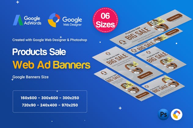 网店单品折扣促销广告Banner第一素材精选广告模板 Product Sale Banners Ad D30 – Google Web Design插图(1)