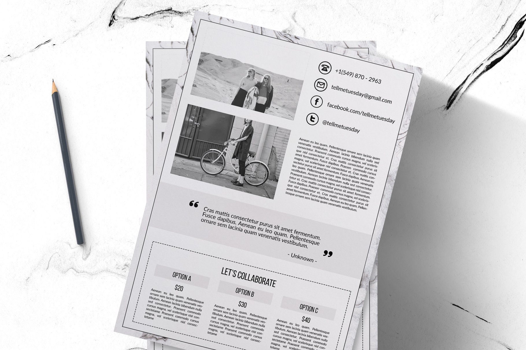 创意博客/社交媒体广告报价单模板蚂蚁素材精选 Modern media kit template插图(2)