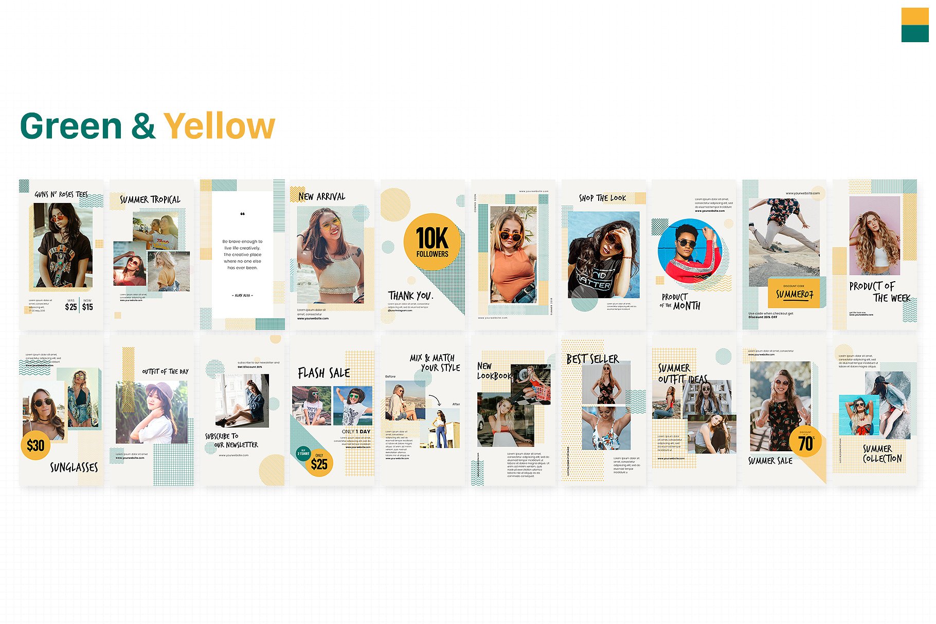 Instagram社交媒体故事贴图模板第一素材精选套装 Instagram Stories Pack – POLA插图(8)