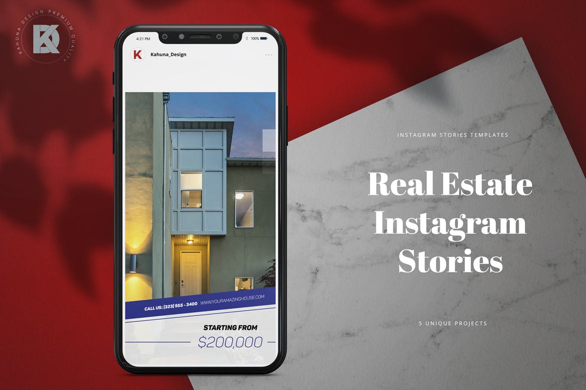 租房/房产租赁主题Instagram品牌故事设计素材 Real Estate Instagram Stories插图(1)