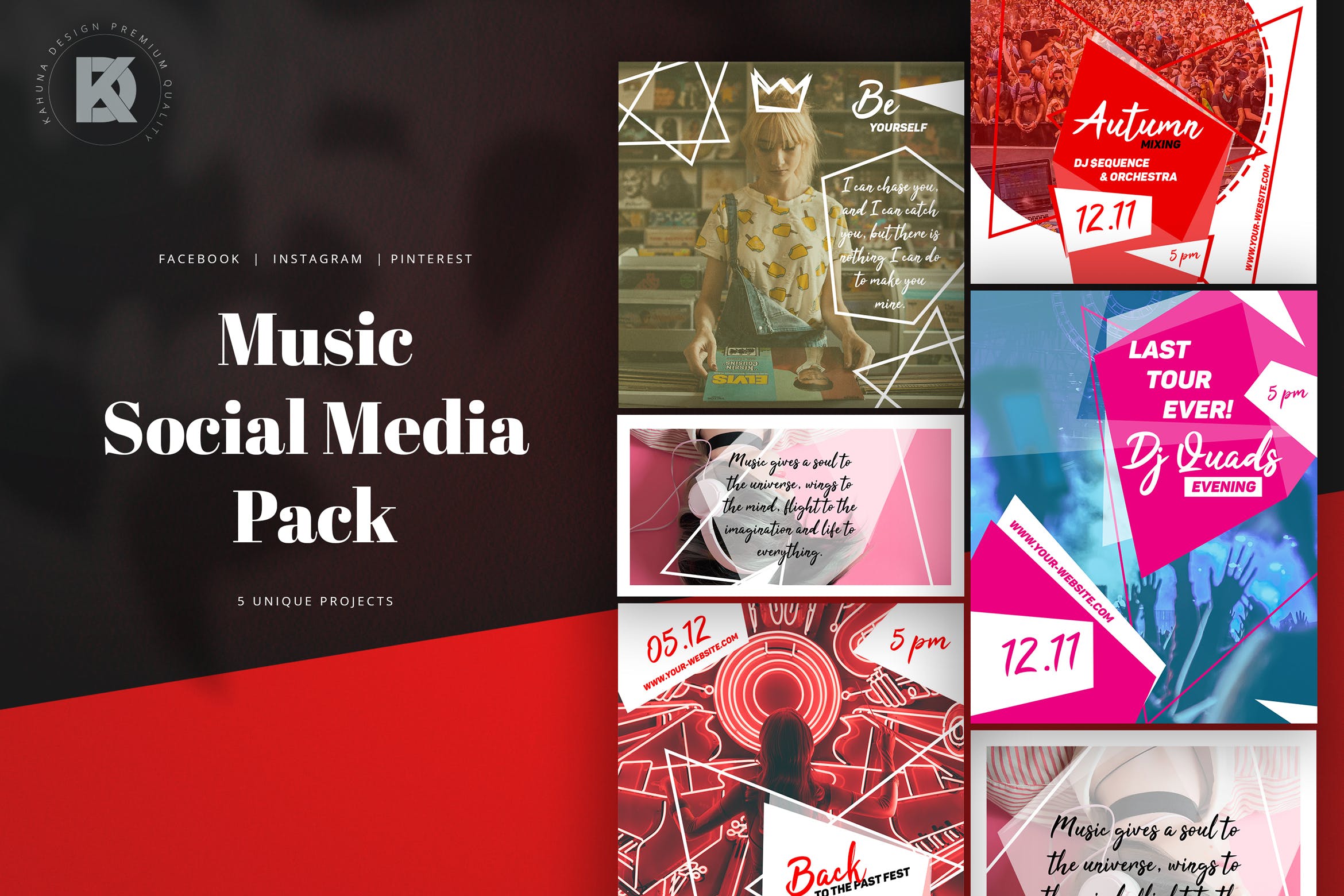 音乐活动/音乐节主题社交媒体新媒体设计素材 Music Social Media Pack插图