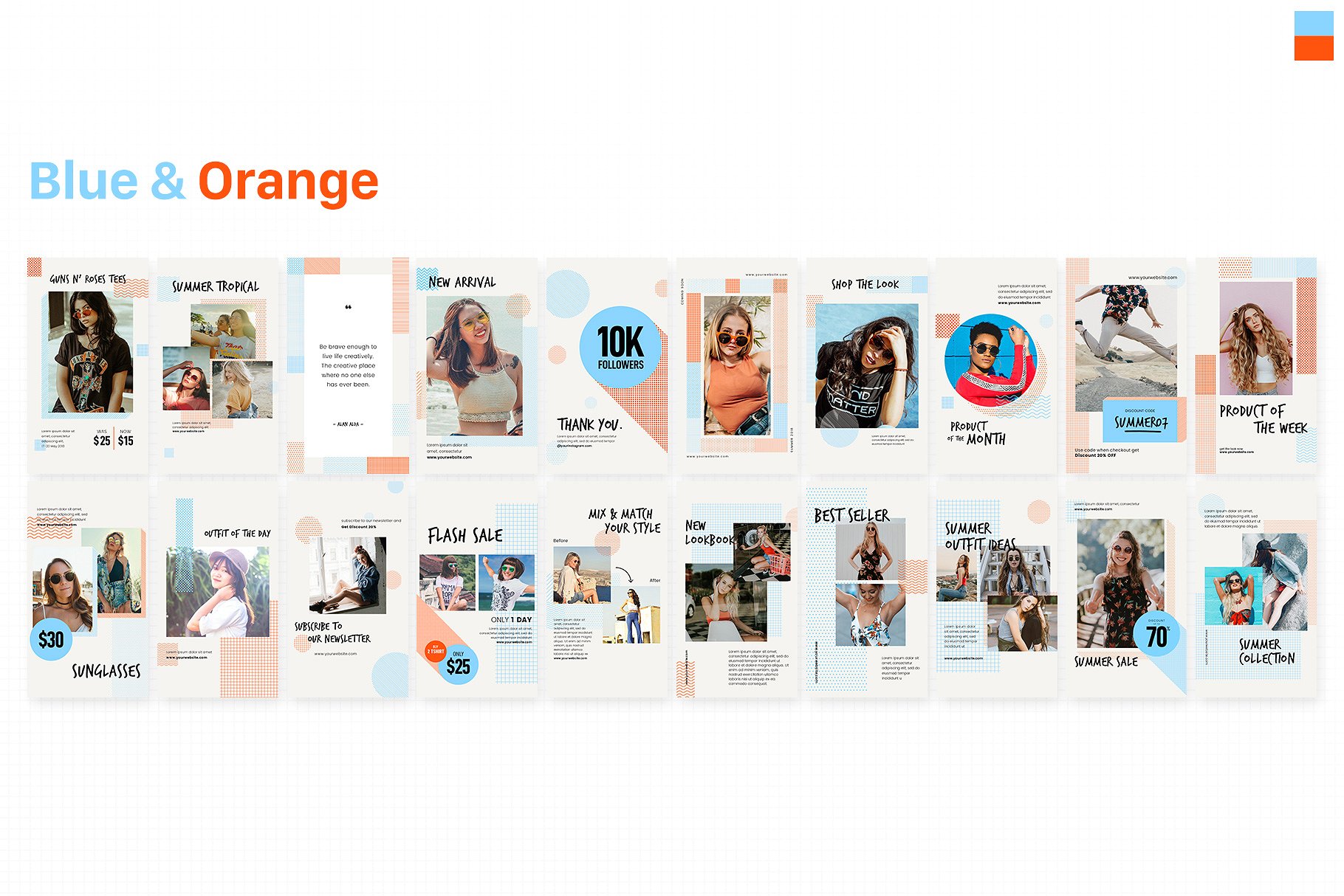 Instagram社交媒体故事贴图模板第一素材精选套装 Instagram Stories Pack – POLA插图(7)