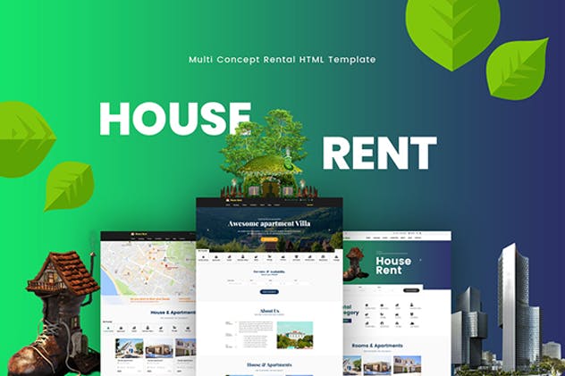 房屋租赁出售网站HTML模板蚂蚁素材精选 HouseRent插图(1)