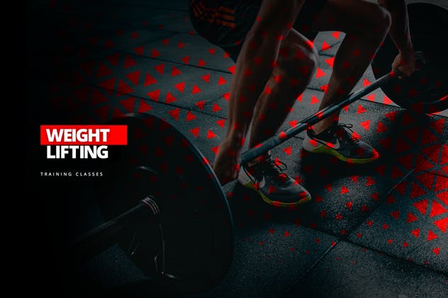 健身/举重和健身俱乐部社交媒体宣传物料素材 Weightlifting Fitness – Social Media Kit插图(2)