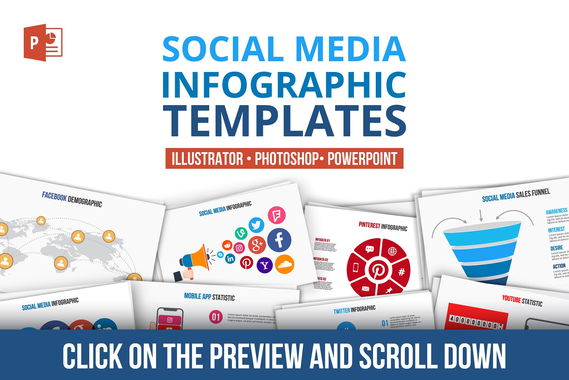 社交媒体信息图表模板第一素材精选 Social media infographics插图(1)