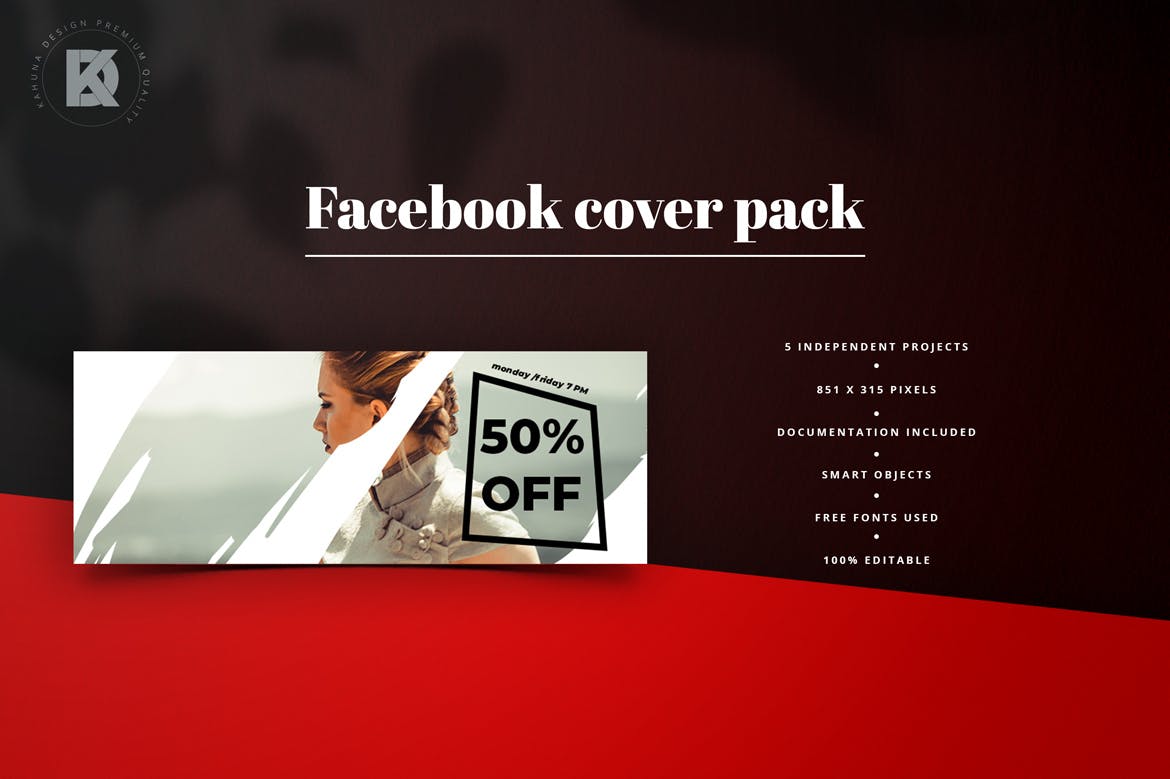 时尚品牌Facebook封面设计模板第一素材精选 Fashion Facebook Cover Pack插图(1)
