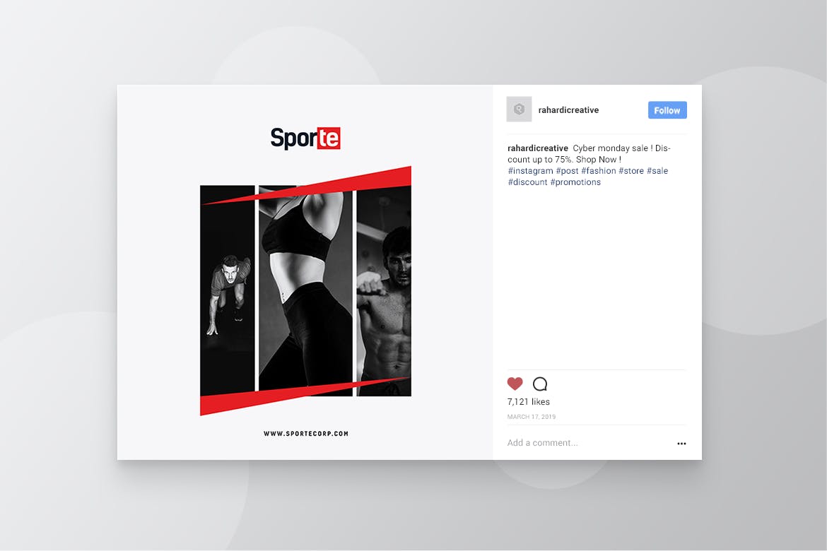 体育运动/健身主题Instagram&Facebook贴图设计模板蚂蚁素材精选 SPORTE Fitness & Gym Instagram & Facebook Post插图(5)