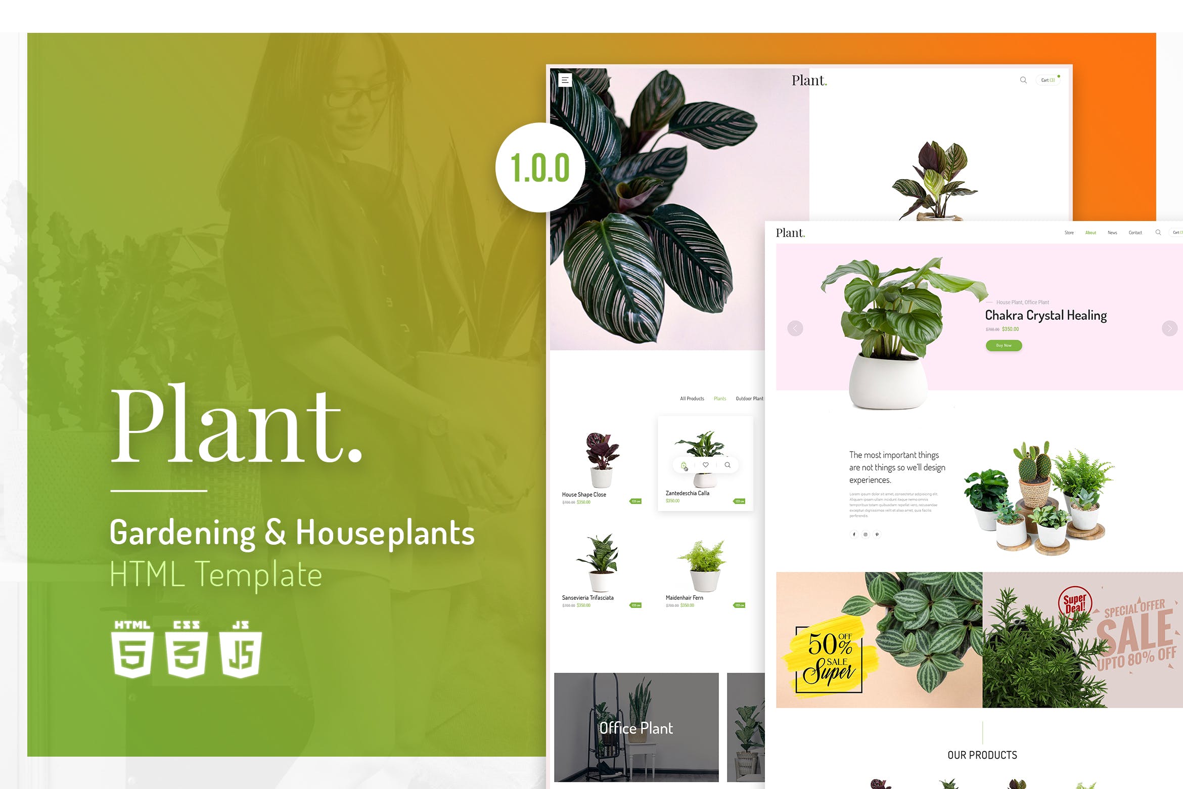 植物园艺设计/盆栽植物网上商城HTML模板第一素材精选 Plant | Gardening & Houseplants HTML Template插图