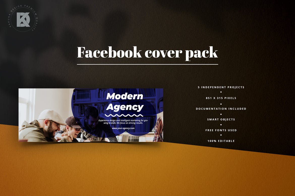 Facebook主页业务推广封面设计模板蚂蚁素材精选素材 Business Facebook Cover Pack插图(1)