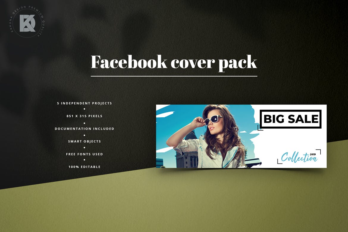 时装品牌Facebook社交推广封面设计模板蚂蚁素材精选 Fashion Facebook Cover Kit插图(2)