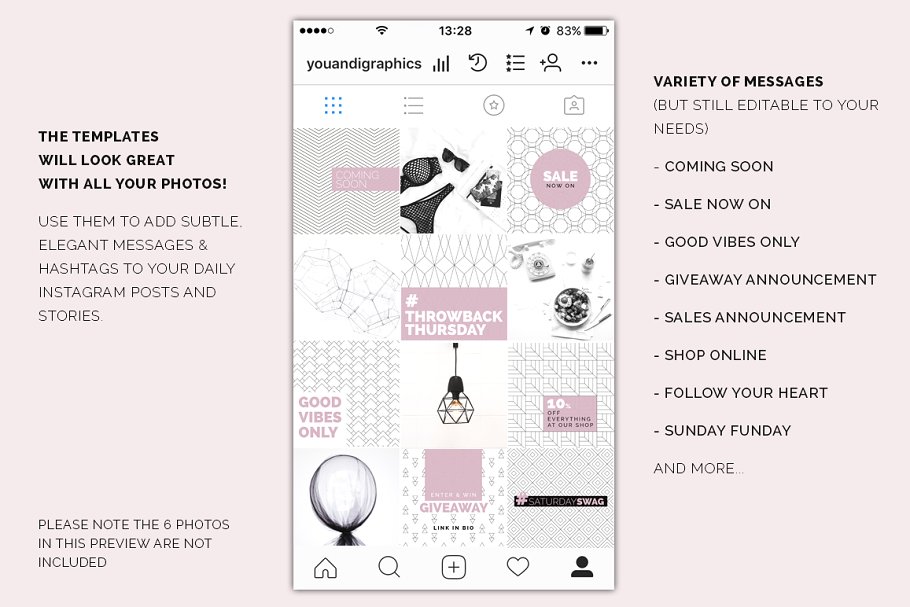 极简主义Instagram几何线条故事贴图模板大洋岛精选 Minimal Instagram Pack插图4