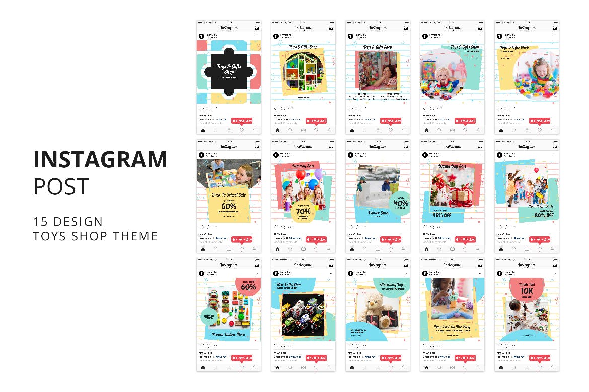 玩具及礼品店Instagram广告贴图设计模板第一素材精选 Toys & Gift Shop Instagram Post Banner插图(6)