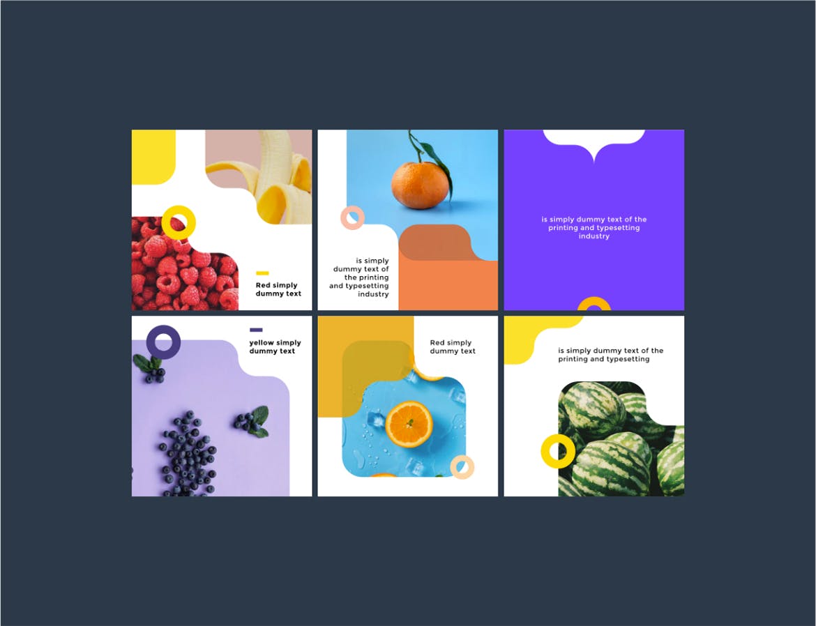 水果蔬菜主题社交媒体设计素材包 Fruit Social Media Kit插图(1)