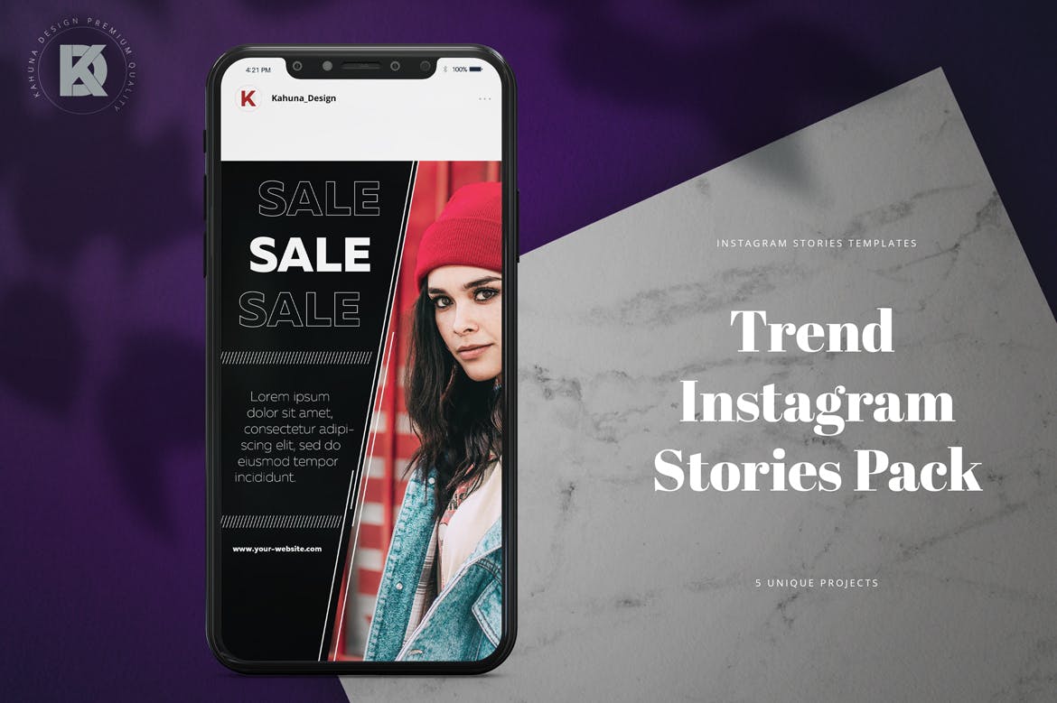 Instagram时尚品牌故事设计模板第一素材精选素材 Instagram Trendy Stories Pack插图(1)