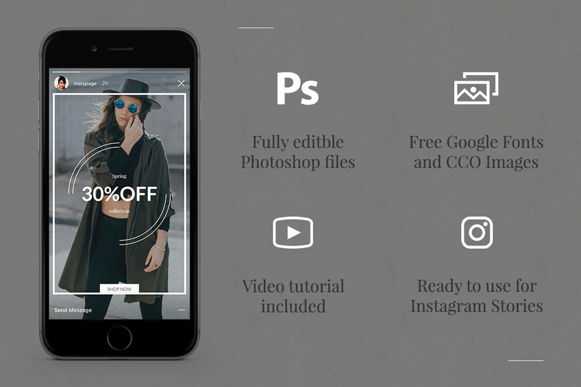 10款Instagram社交电商促销广告设计模板第一素材精选 Shop Instagram Stories插图(1)