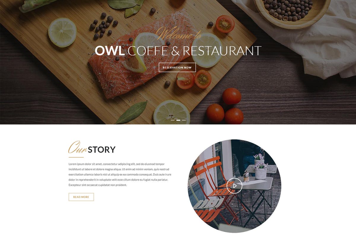 咖啡馆&西餐厅品牌Drupal主题模板蚂蚁素材精选 OWL – Cafe & Restaurant Drupal 8 Template插图