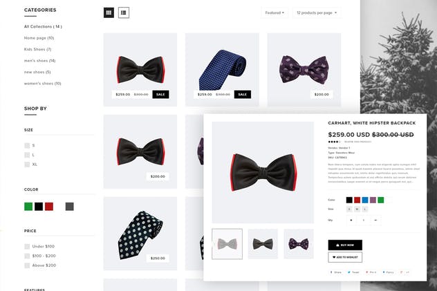 男士服饰电商网站Shopify主题模板蚂蚁素材精选 eCommerce Shopify Theme Men’s Fashion Ties插图(3)