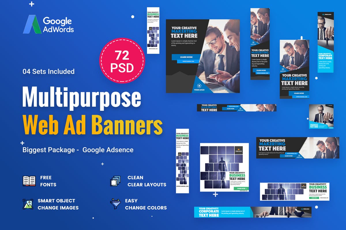 72款多用途商业主题Banner蚂蚁素材精选广告模板 Multipurpose, Business Banners Ad – 72 PSD插图