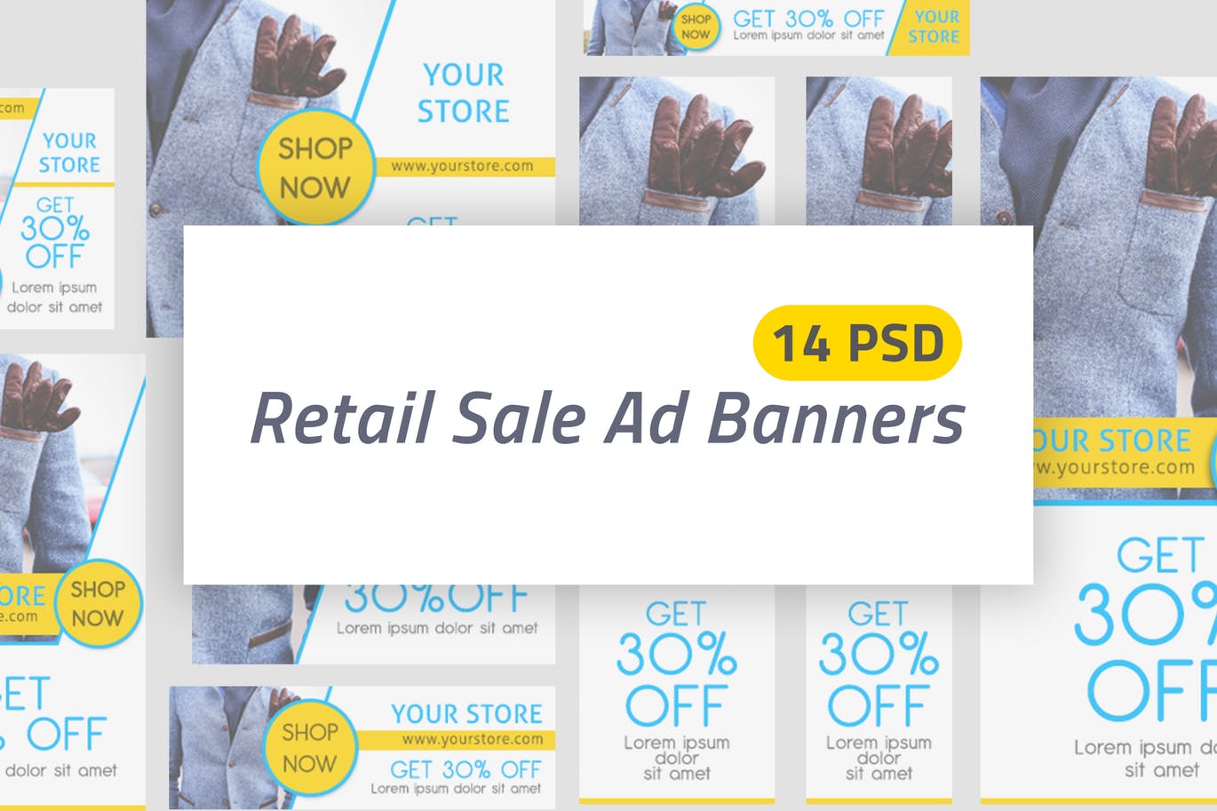 零售促销Banner横幅大洋岛精选广告模板 Retail Sale Ad Banners插图