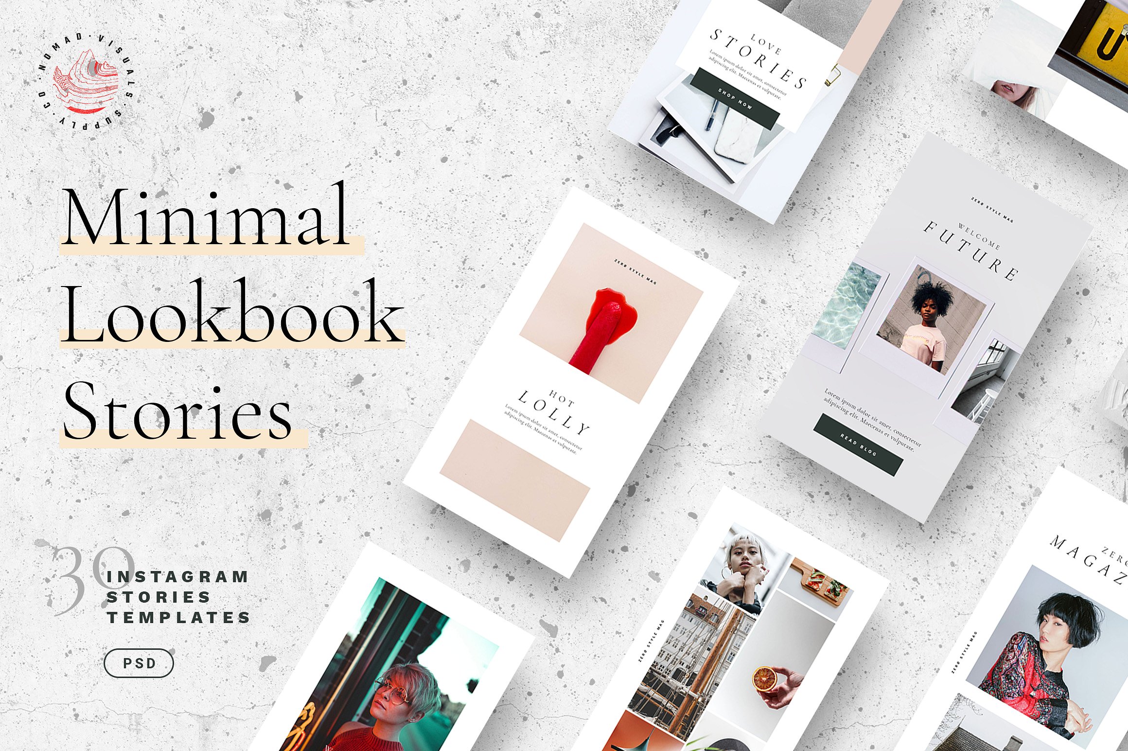 30个独特时尚的Lookbook社交媒体Instagram故事模板大洋岛精选 Minimal Lookbook Instagram Stories [psd]插图
