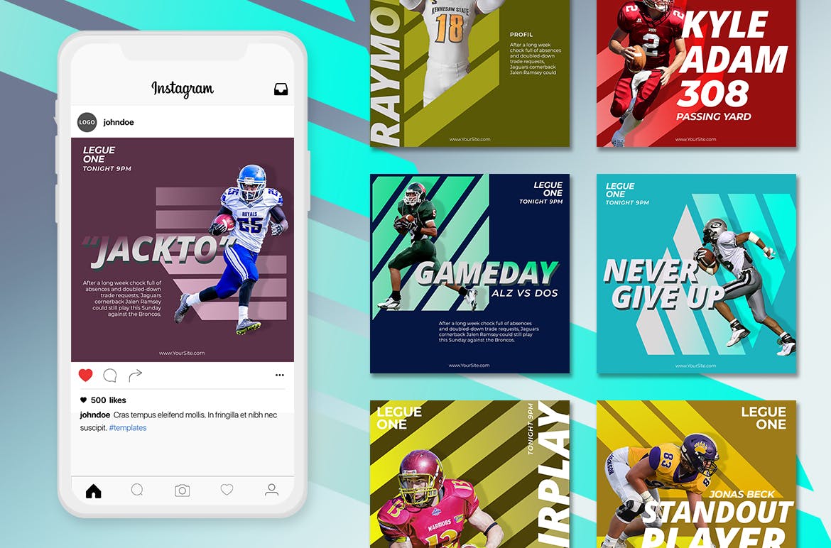 体育赛事/运动品牌主题社交媒体设计素材包 Social Media Kit Sport Elegant插图(1)