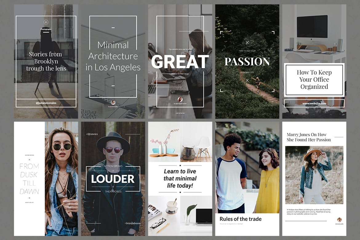 50款Instagram社交平台品牌故事营销策划设计模板第一素材精选 50 Instagram Stories Bundle插图(4)