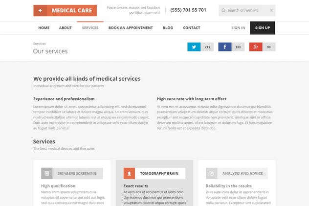 医疗保健医学主题网站设计PSD模板第一素材精选 Medical Care – Medical PSD Template插图(8)