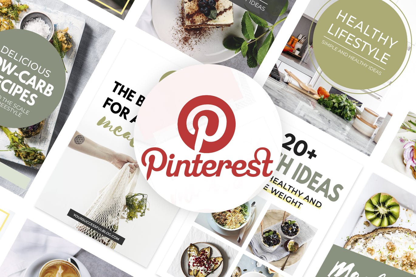Pinterest图钉社交平台美食品牌推广设计模板第一素材精选v3 Canva Pinterest Templates V.3插图(4)