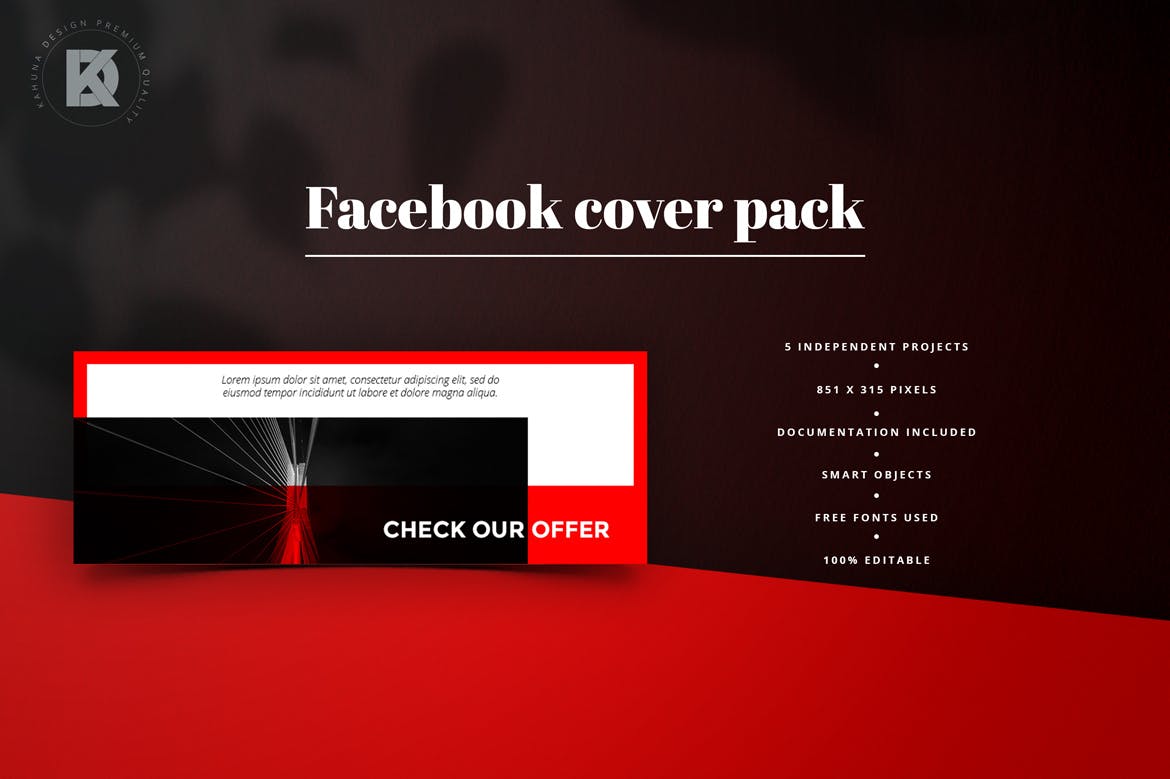 商务公司社交平台Facebook封面设计模板蚂蚁素材精选 Corporate Facebook Cover Pack插图(5)