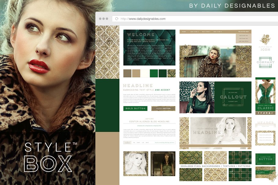 博客图形/网站设计样式箱 StyleBox Blog Graphics/Website Kit 3插图