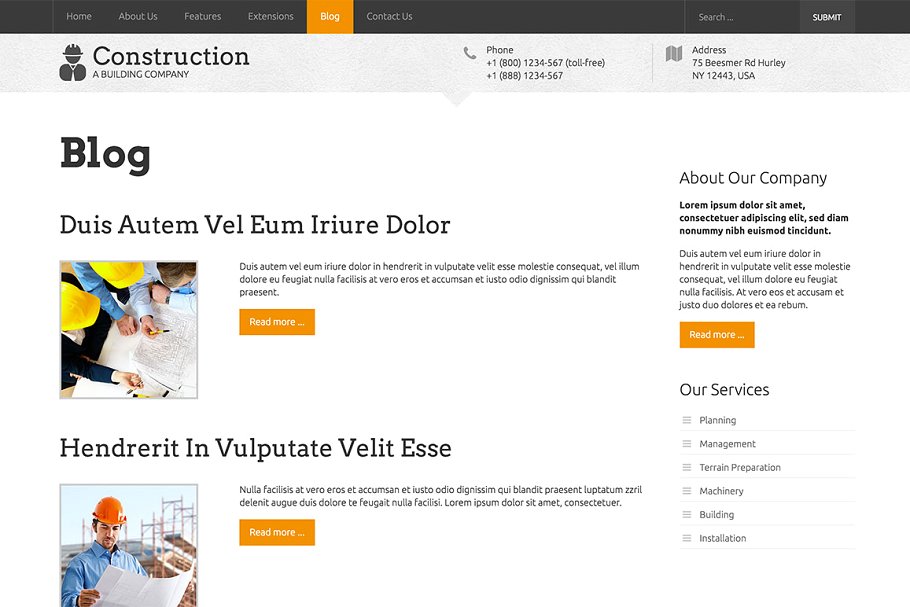 房地产开发商响应式企业网站模板第一素材精选  Hot Construction插图(8)