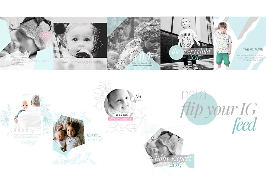 婴幼主题社交媒体贴图模板第一素材精选 Purposh, Social Media Template Promo插图(4)