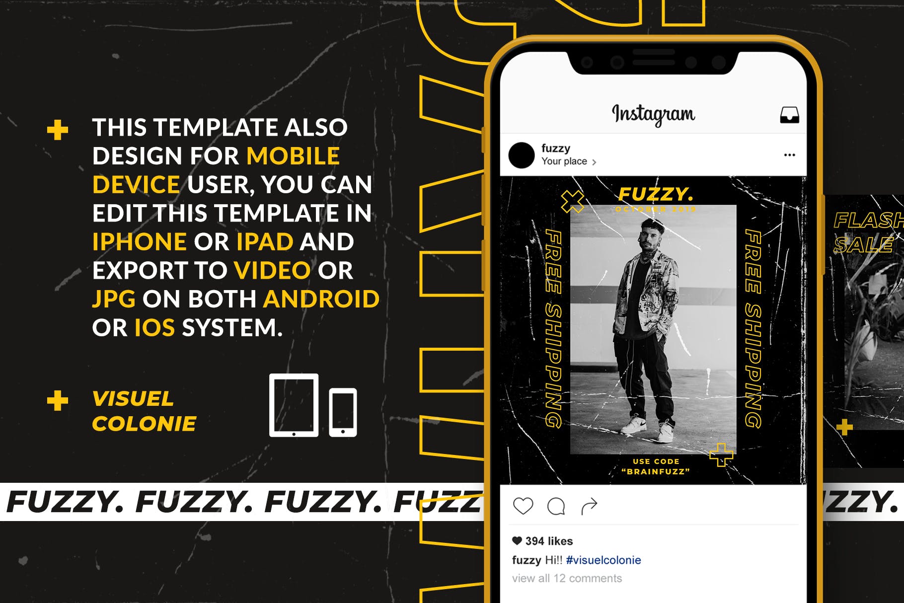 Instagram社交平台推广动图/动画设计PSD模板第一素材精选 Fuzzy – Animated Instagram Template插图(1)