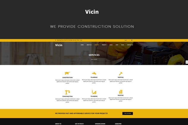 建筑维修服务企业网站HTML模板第一素材精选 Vicin | Multipurpose Construction & Plumbing HTML插图(2)