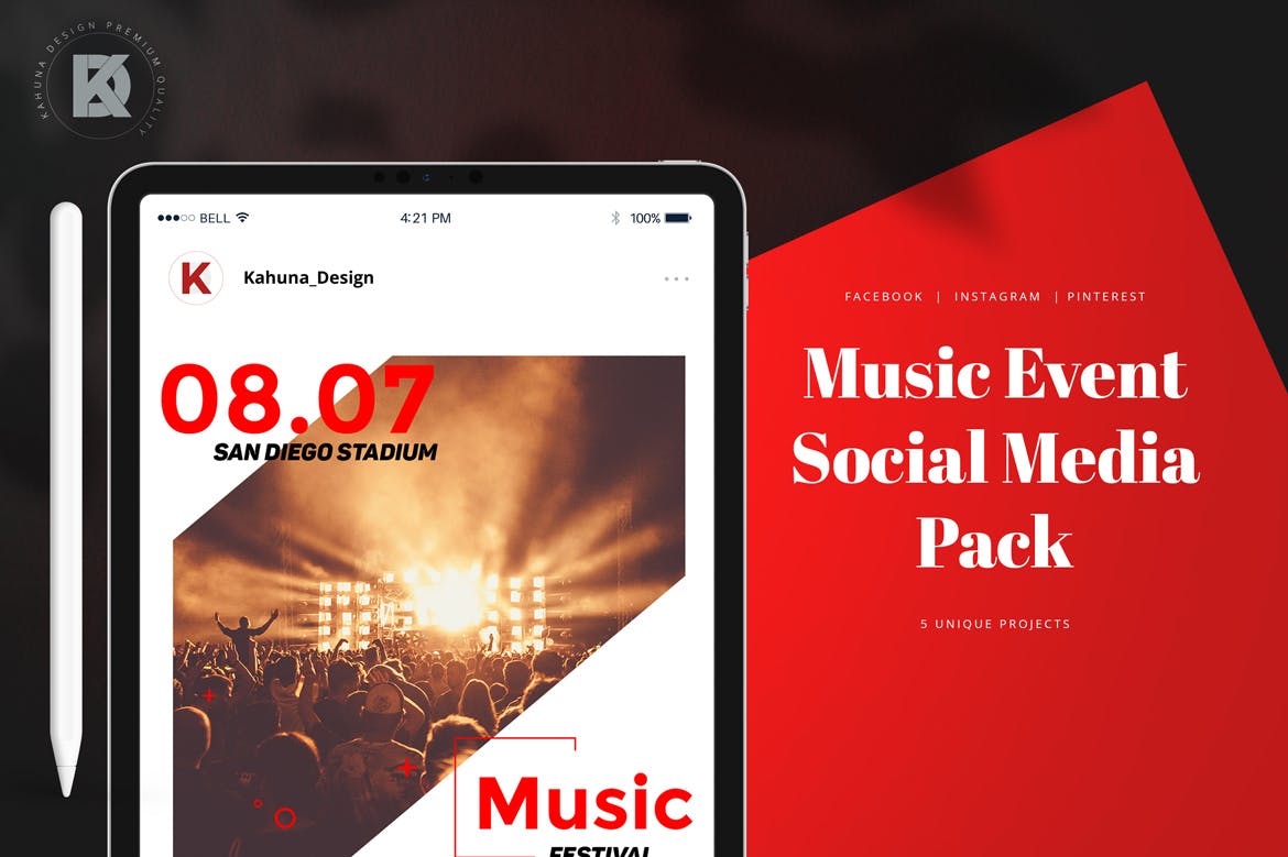 音乐活动社交宣传第一素材精选广告模板素材 Music Event Social Media Pack插图(1)