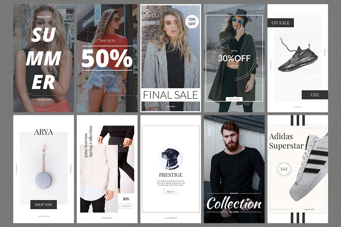 50款Instagram社交平台品牌故事营销策划设计模板第一素材精选 50 Instagram Stories Bundle插图(5)