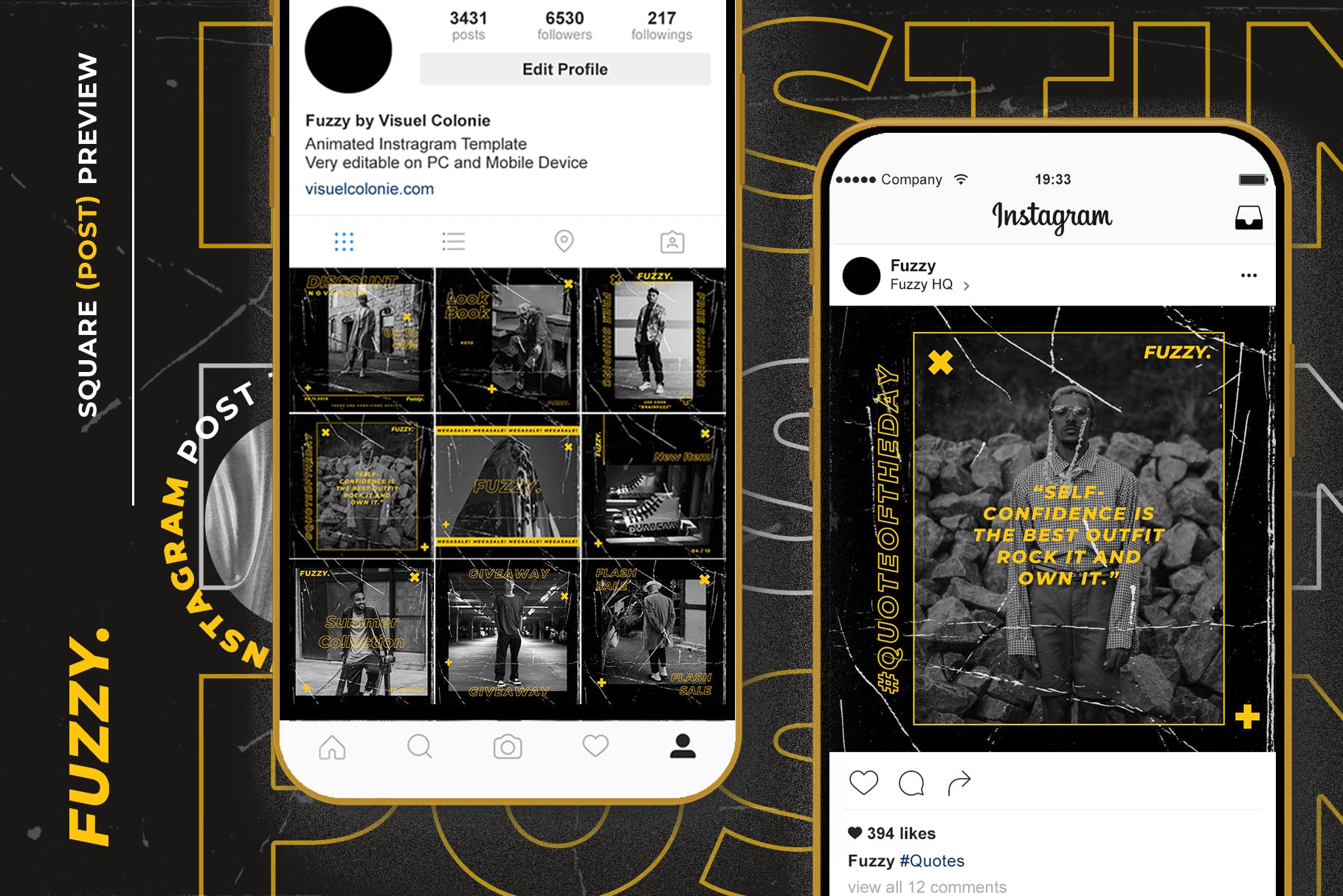 Instagram社交平台推广动图/动画设计PSD模板第一素材精选 Fuzzy – Animated Instagram Template插图(4)
