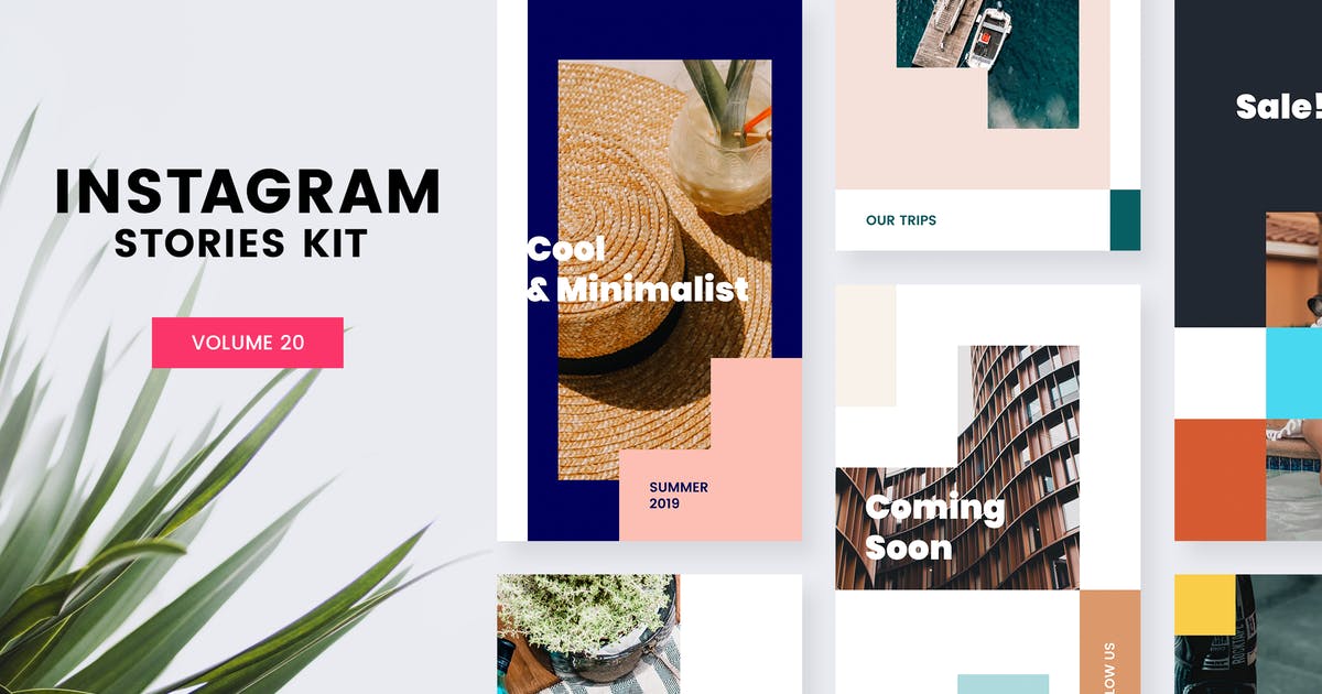 时尚现代旅行博客Instagram社交品牌故事设计素材 Instagram Stories Kit (Vol.20)插图