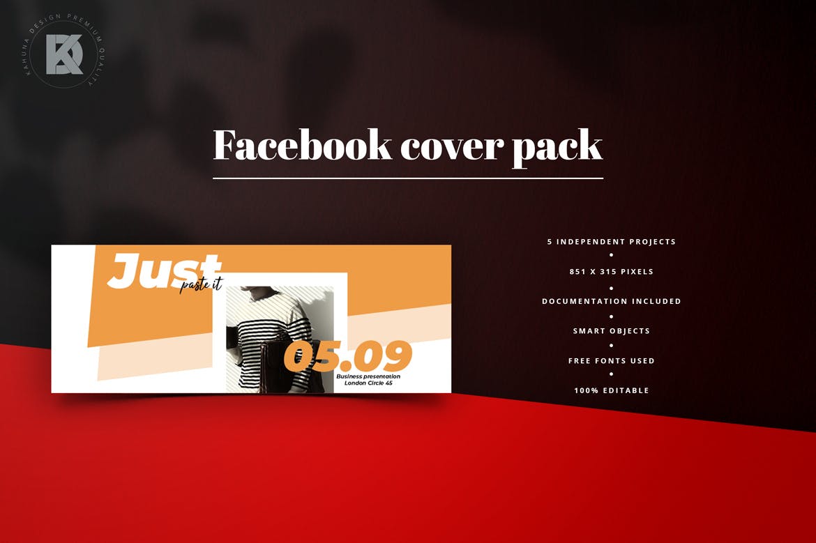 5款Facebook主页促销广告封面设计模板蚂蚁素材精选 Facebook Cover Pack插图(1)