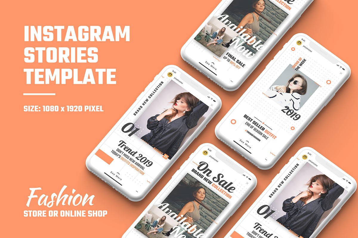 时尚服饰Instagram品牌故事营销推广设计模板第一素材精选 Instagram Story Template插图