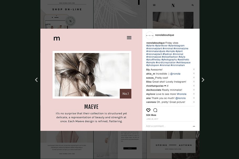 时尚主题博客&社交媒体贴图模板第一素材精选 Blogger Social Media Kit • Mïa插图(3)