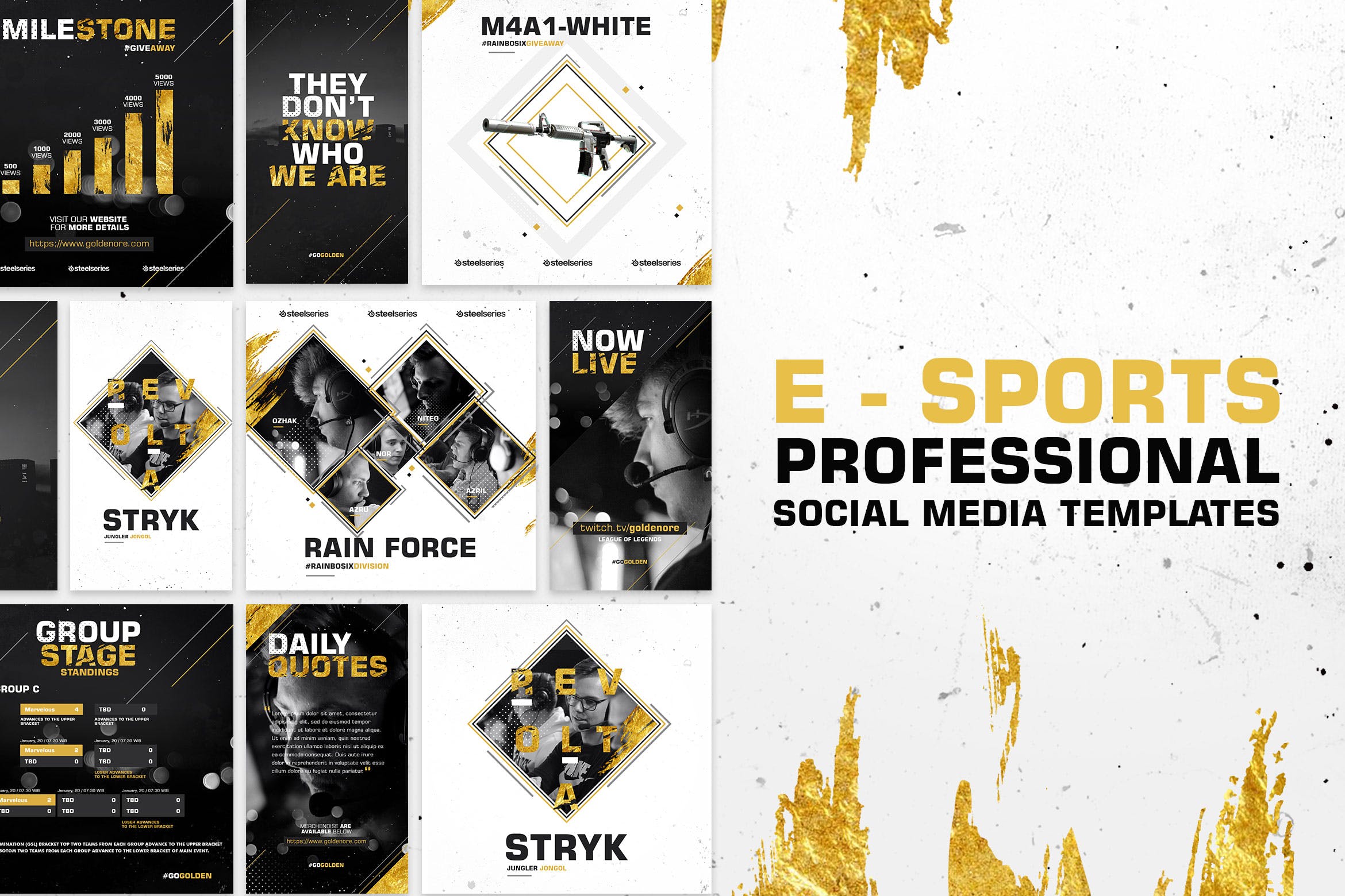 电子竞技宣传推广社交媒体设计模板蚂蚁素材精选 E – Sports Social Media Template插图