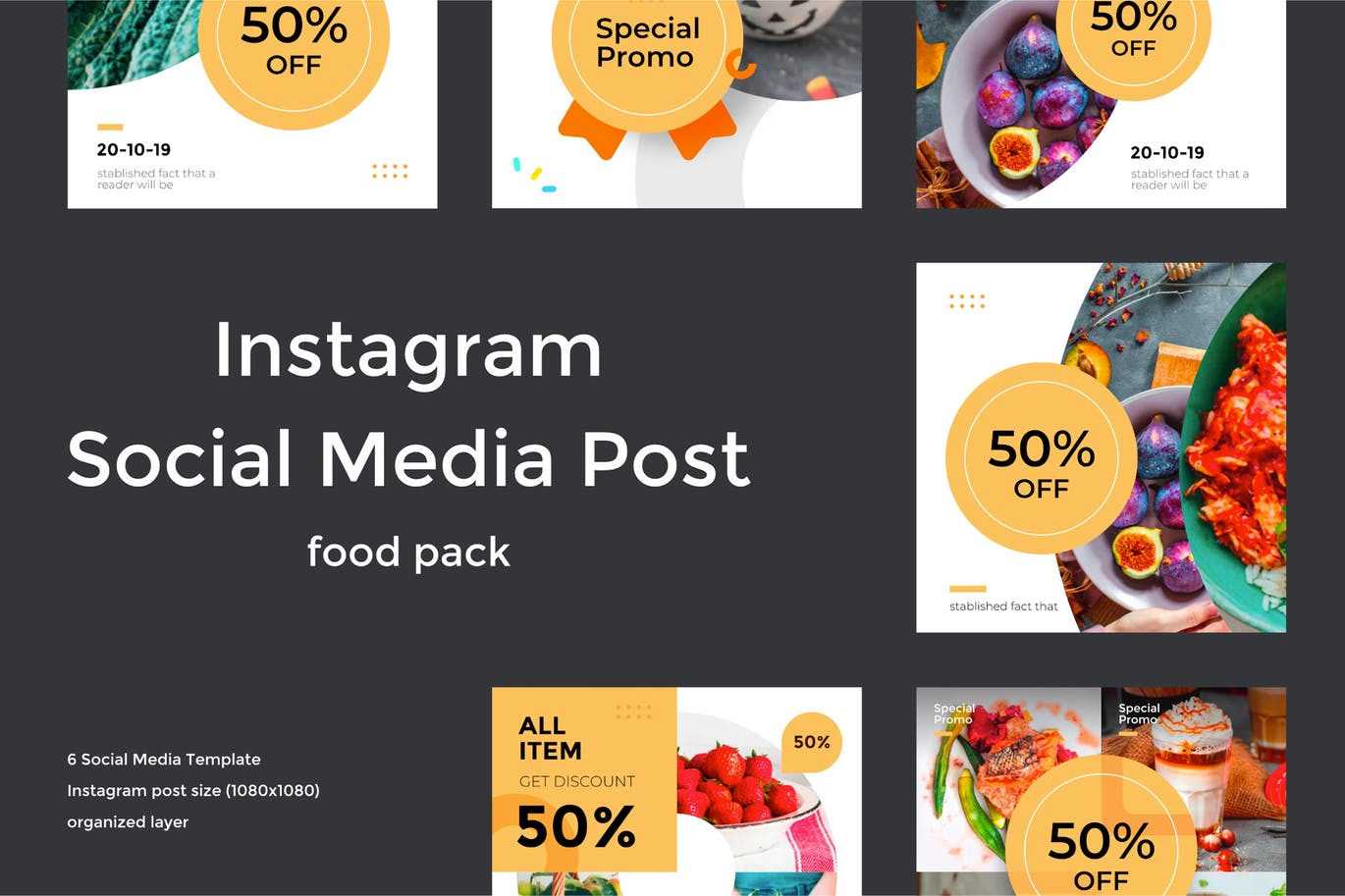 Instagram社交媒体信息流促销广告设计模板第一素材精选 Instagram Social Media post 1.1插图