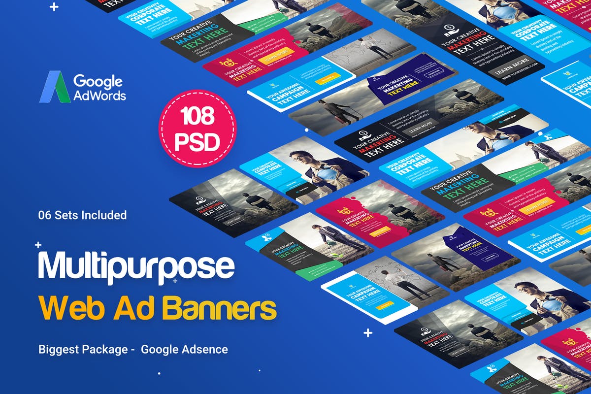 108个多用途网站Banner蚂蚁素材精选广告模板 Multipurpose Banners Ad – 108PSD [ 06 Sets ]插图