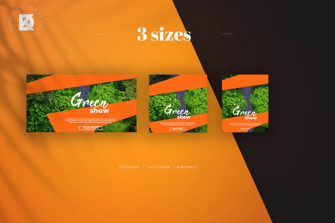 橙色社交媒体新媒体营销推广设计素材 Orange Social Media Banners Pack插图(2)