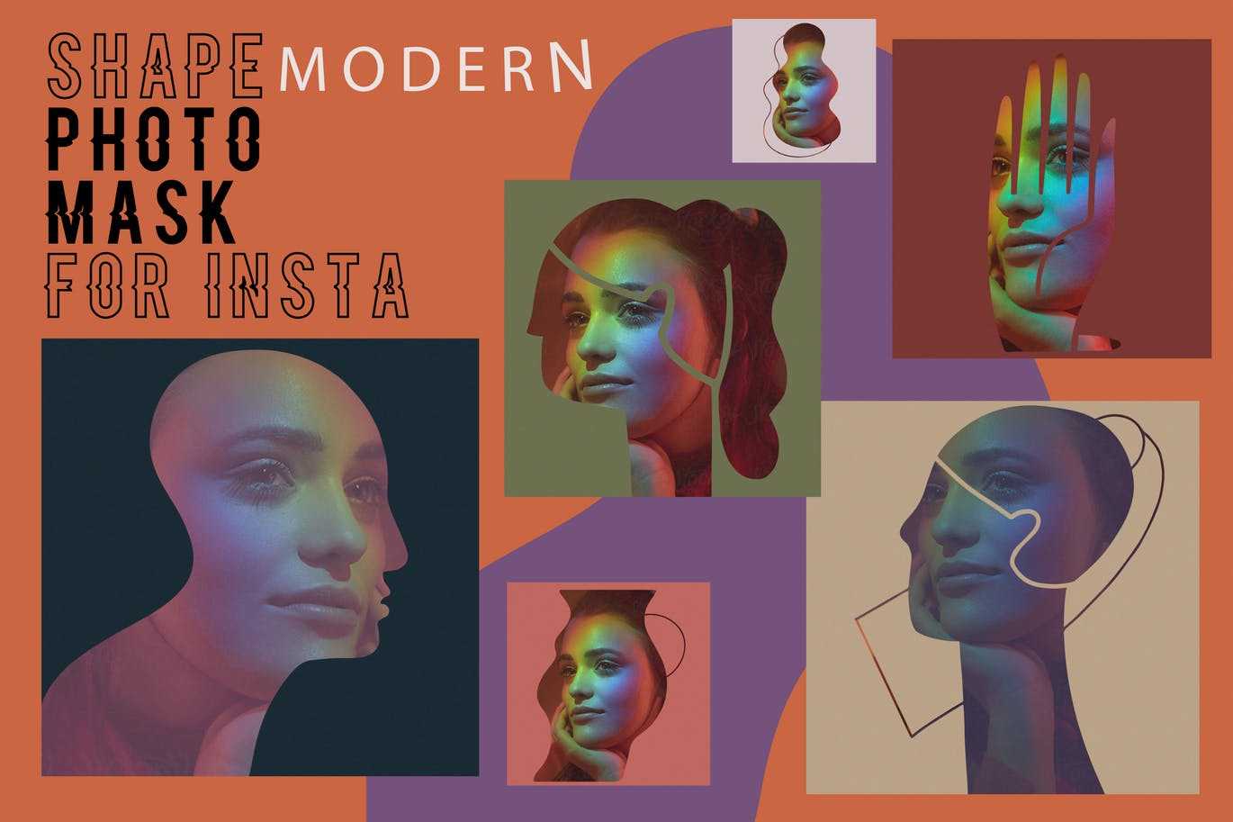 现代艺术剪影风格Instagram贴图设计PSD模板大洋岛精选 Modern shape photo mask for Insta插图 现代艺术剪影风格Instagram贴图设计PSD模板大洋岛精选 Modern shape photo mask for Insta插图