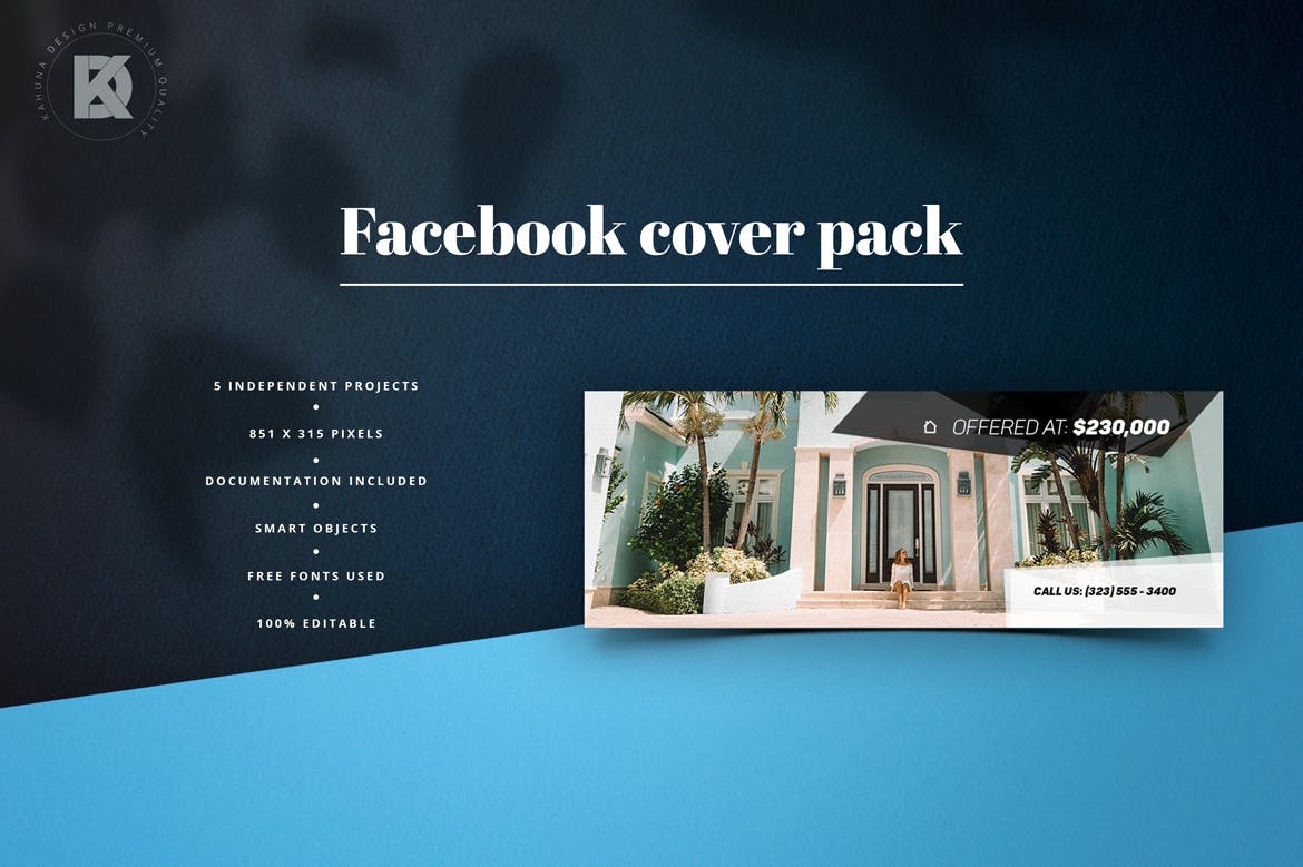 房地产商社交推广Facebook主页封面设计模板蚂蚁素材精选 Real Estate Facebook Cover插图(4)