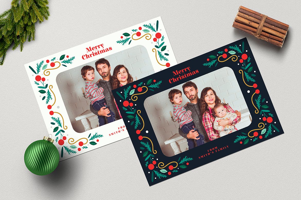 圣诞节照片明信片&Instagram贴图设计模板蚂蚁素材精选 Christmas PhotoCards +Instagram Post插图(1)